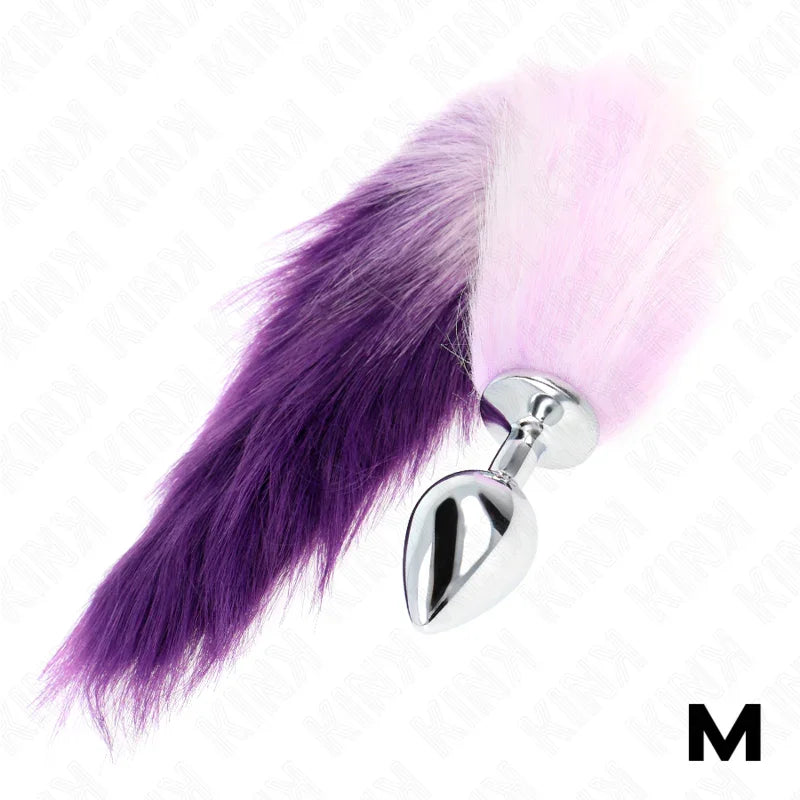 KINK - PLUG ANAL TALLA M 8 X 3.5 CM CON COLA SINTÉTICA 40 CM VIOLETA - Nuvica