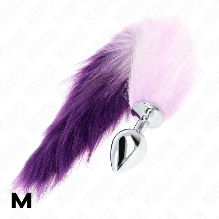 KINK - PLUG ANAL TALLA M 8 X 3.5 CM CON COLA SINTÉTICA 40 CM VIOLETA - Nuvica