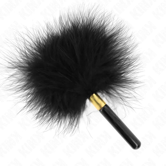 KINK - PLUMAS PARA COSQUILLAS METAL DORADO NEGRA 18 CM - Nuvica