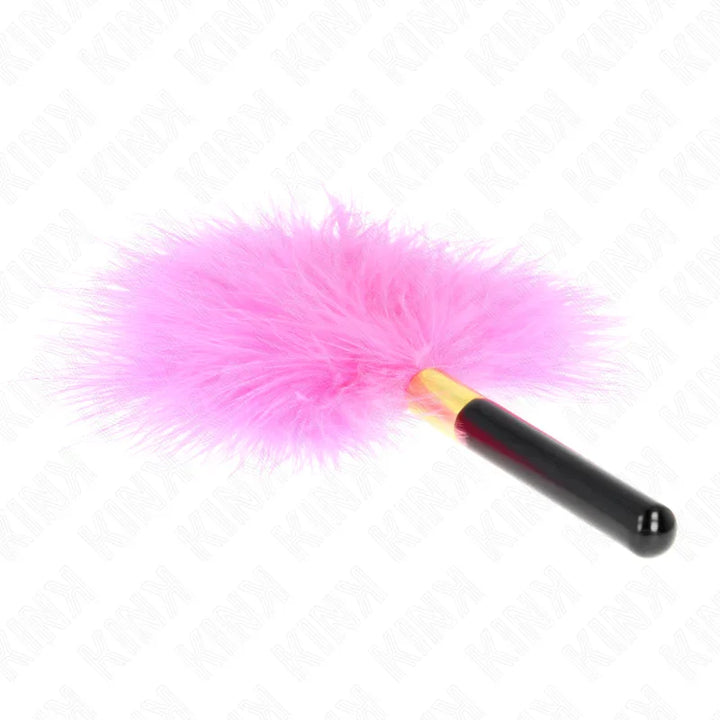 KINK - PLUMAS PARA COSQUILLAS METAL DORADO FUCSIA 18 CM - Nuvica