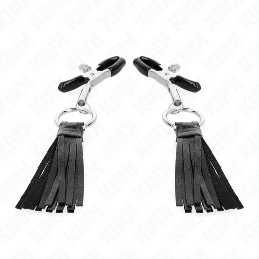 KINK - PINZAS PARA PEZONES CON BORLAS DE POLIPIEL 6 CM - Nuvica