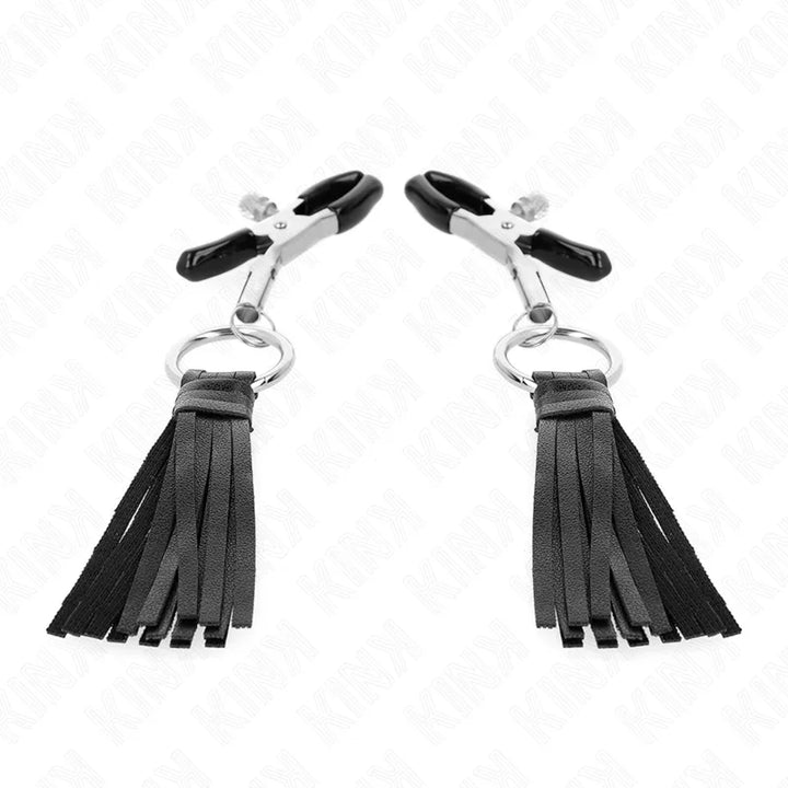 KINK - PINZAS PARA PEZONES CON BORLAS DE POLIPIEL 6 CM - Nuvica