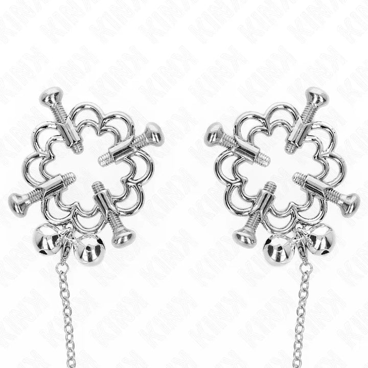 KINK - PINZAS PARA PEZONES FLOR METÁLICA CON CADENA - Nuvica