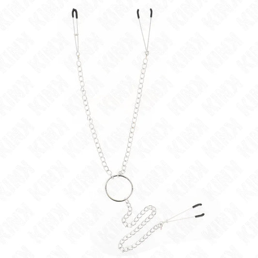 KINK - PINZAS PARA PEZONES Y CLÍTORIS CON CADENA 30 CM MODELO 1 - Nuvica