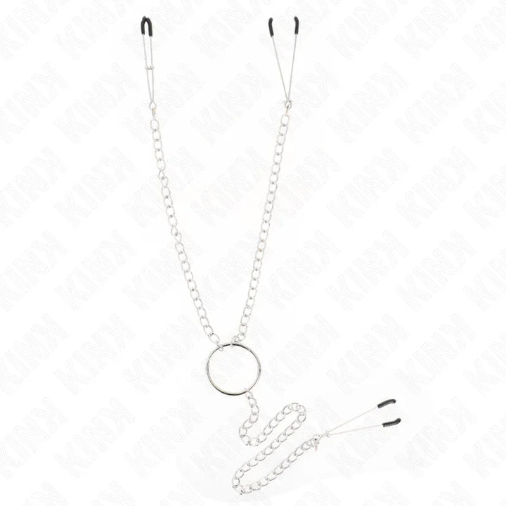 KINK - PINZAS PARA PEZONES Y CLÍTORIS CON CADENA 30 CM MODELO 1 - Nuvica