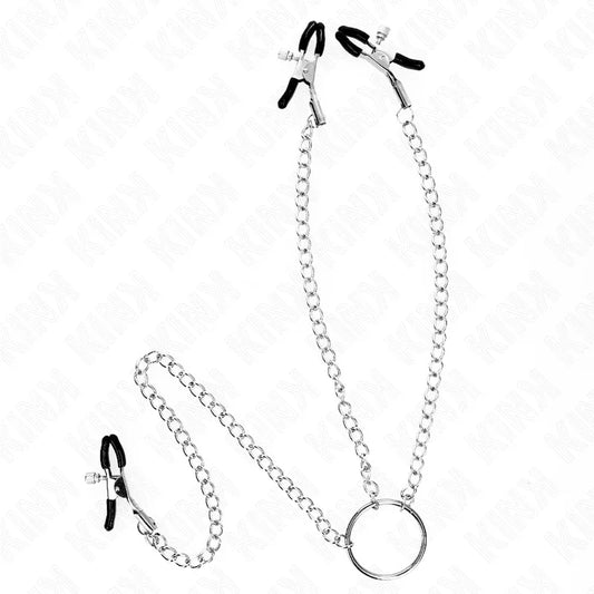 KINK - PINZAS PARA PEZONES Y CLÍTORIS CON CADENA 30 CM MODELO 2 - Nuvica