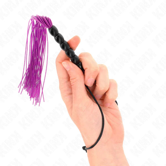 KINK - MINI LÁTIGO DE SILICONA CON AGARRE 6 BOLAS MORADO 26 CM - Nuvica