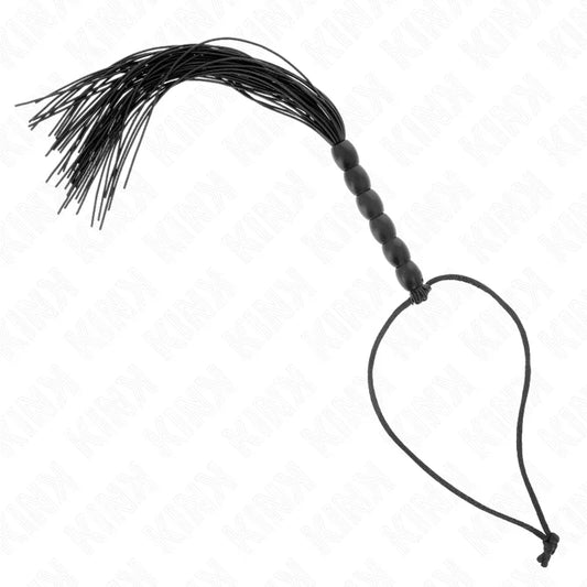 KINK - MINI LÁTIGO DE SILICONA CON AGARRE 6 BOLAS NEGRO 26 CM - Nuvica