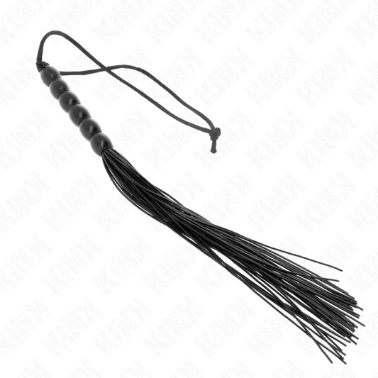 KINK - MINI LÁTIGO DE SILICONA CON AGARRE 6 BOLAS NEGRO 26 CM - Nuvica