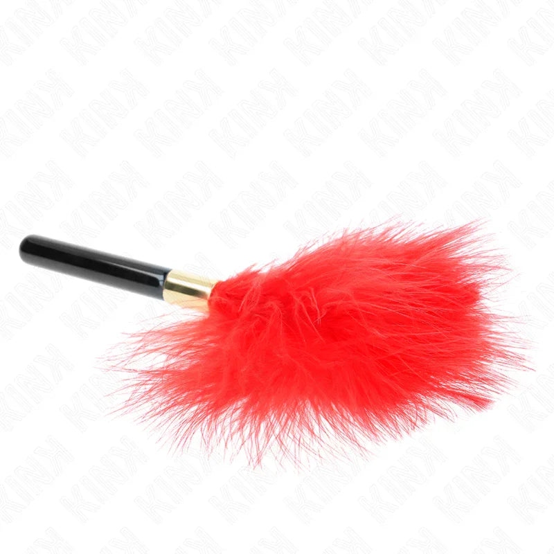 KINK - PLUMAS PARA COSQUILLAS METAL DORADO ROJO 18 CM - Nuvica