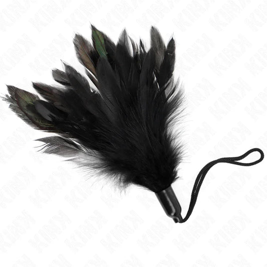 KINK - PLUMAS PARA COSQUILLAS CON MANGO DE CUERDA BASE DE PLÁSTICO 15 CM - Nuvica