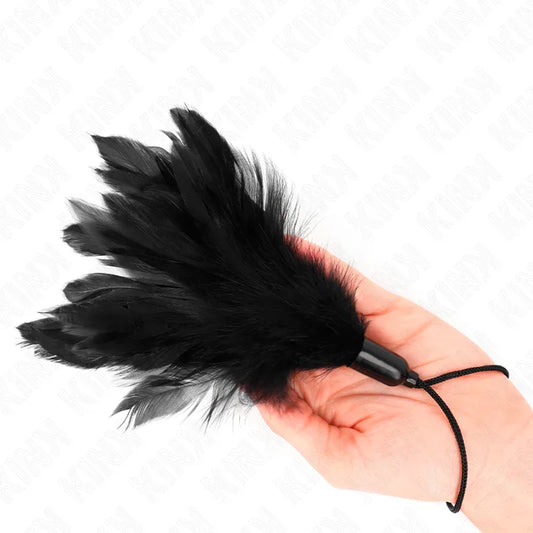 KINK - PLUMAS PARA COSQUILLAS CON MANGO DE CUERDA BASE DE PLÁSTICO 15 CM - Nuvica