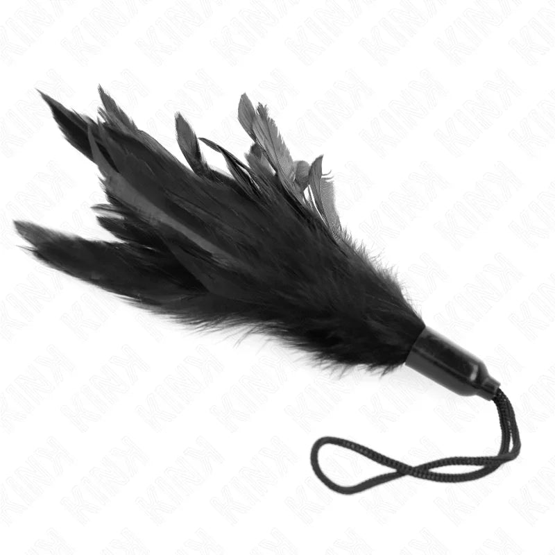 KINK - PLUMAS PARA COSQUILLAS CON MANGO DE CUERDA BASE DE PLÁSTICO 15 CM - Nuvica