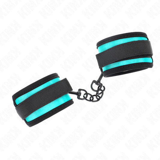 KINK - MUÑEQUERAS NEGRO-AZUL AJUSTABLE 18-32 CM X 5 CM - Nuvica