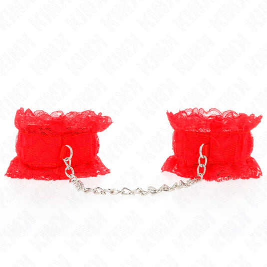 KINK - MUÑEQUERAS ELÁSTICAS DE ENCAJE ROJO - Nuvica