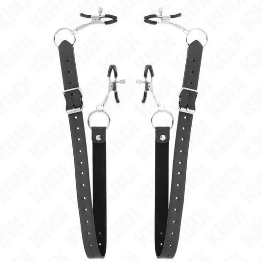 KINK - PINZAS PARA CLÍTORIS 4 ENGANCHES AJUSTABLE 34-48 CM - Nuvica