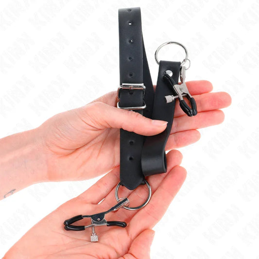 KINK - PINZAS PARA CLÍTORIS 4 ENGANCHES AJUSTABLE 34-48 CM - Nuvica