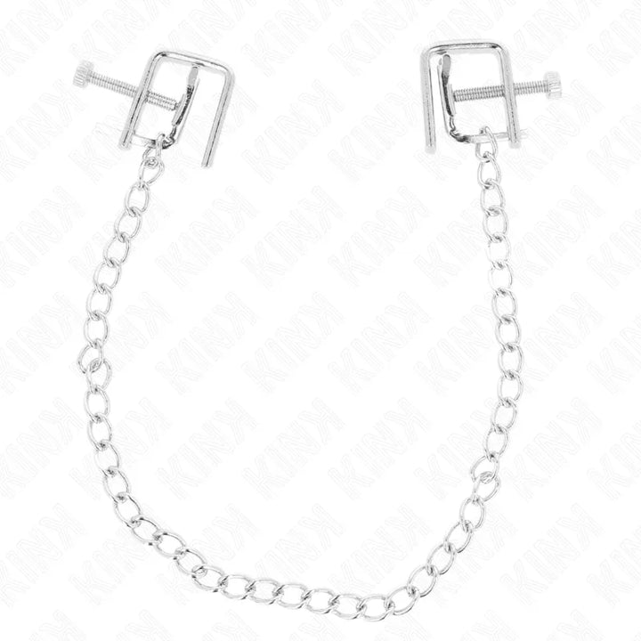 KINK - PINZAS PARA PEZONES COMPRESORA TORNILLO DE BANCO CON CADENA 30 CM - Nuvica