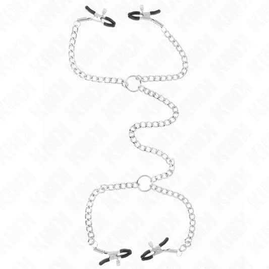 KINK - PINZAS PARA PEZONES DOBLE 32 CM CON CADENAS 14 CM - Nuvica