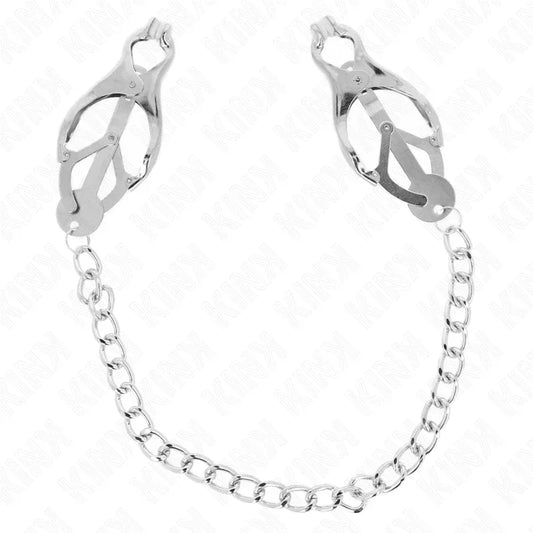 KINK - PINZAS PARA PEZONES ESTILO JAPONÉS CON CADENA PLATEADO 30 CM - Nuvica