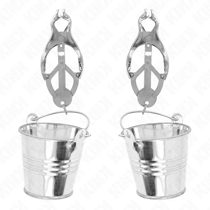 KINK - PINZAS PARA PEZONES ESTILO JAPONÉS CON CUBOS PLATEADO - Nuvica
