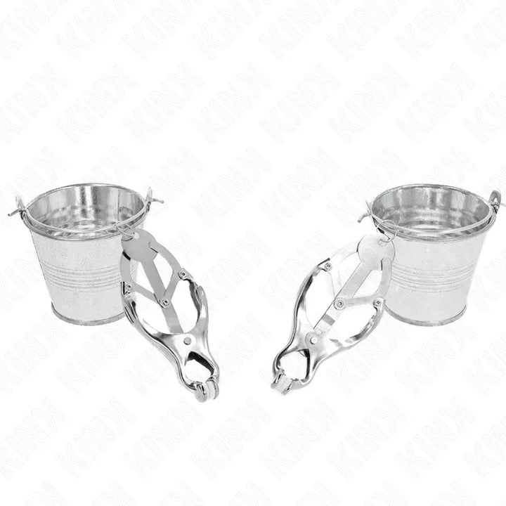 KINK - PINZAS PARA PEZONES ESTILO JAPONÉS CON CUBOS PLATEADO - Nuvica
