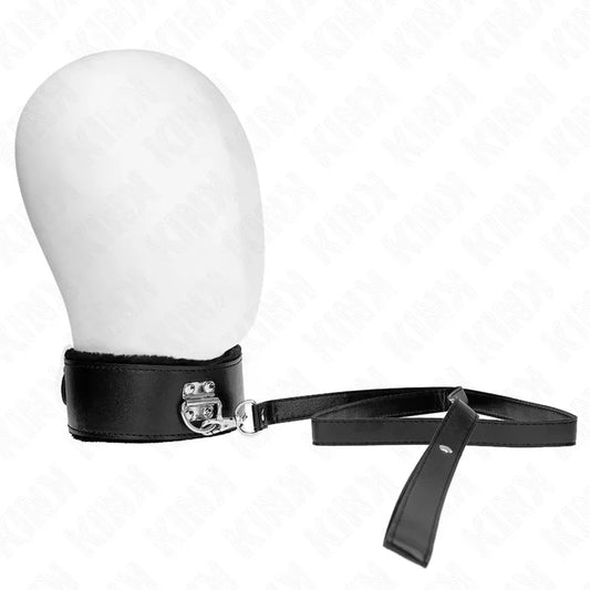 KINK - COLLAR CON CORREA 116 CM CON TACHUELAS PLATEADAS MODELO 4 NEGRO AJUSTABLE 40-48 CM X 6 CM - Nuvica