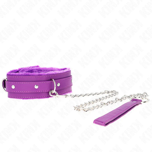 KINK - COLLAR CON CORREA 65 CM CON RESTRICCIONES MORADO AJUSTABLE 36-42 CM X 5.5 CM - Nuvica