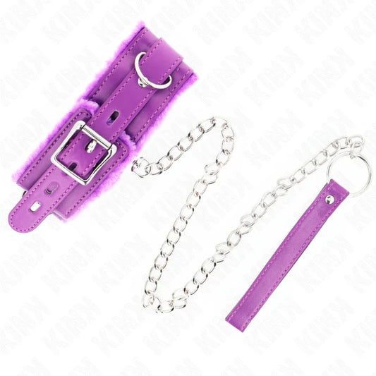 KINK - COLLAR CON CORREA 65 CM CON RESTRICCIONES MORADO AJUSTABLE 36-42 CM X 5.5 CM - Nuvica