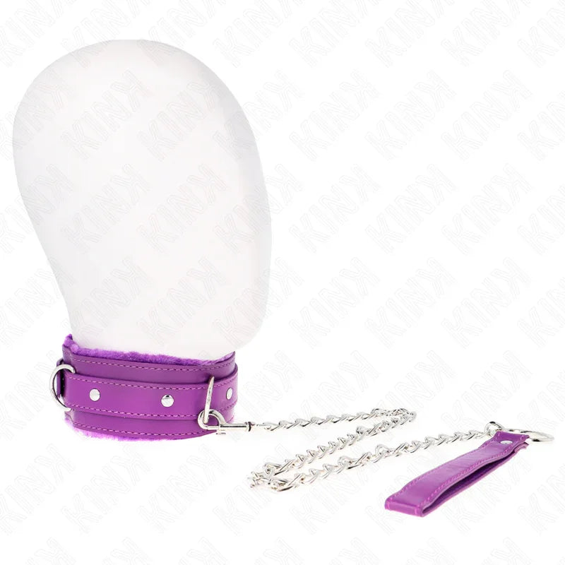 KINK - COLLAR CON CORREA 65 CM CON RESTRICCIONES MORADO AJUSTABLE 36-42 CM X 5.5 CM - Nuvica