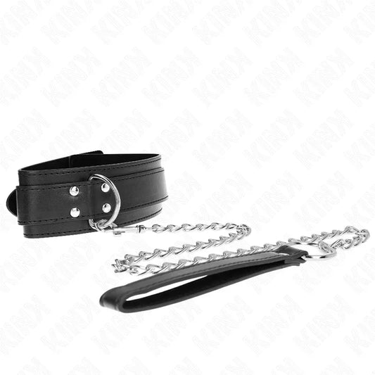KINK - COLLAR CON CORREA 65 CM HEBILLAS PLATEADAS AJUSTABLE 33-46 CM X 5.5 CM - Nuvica