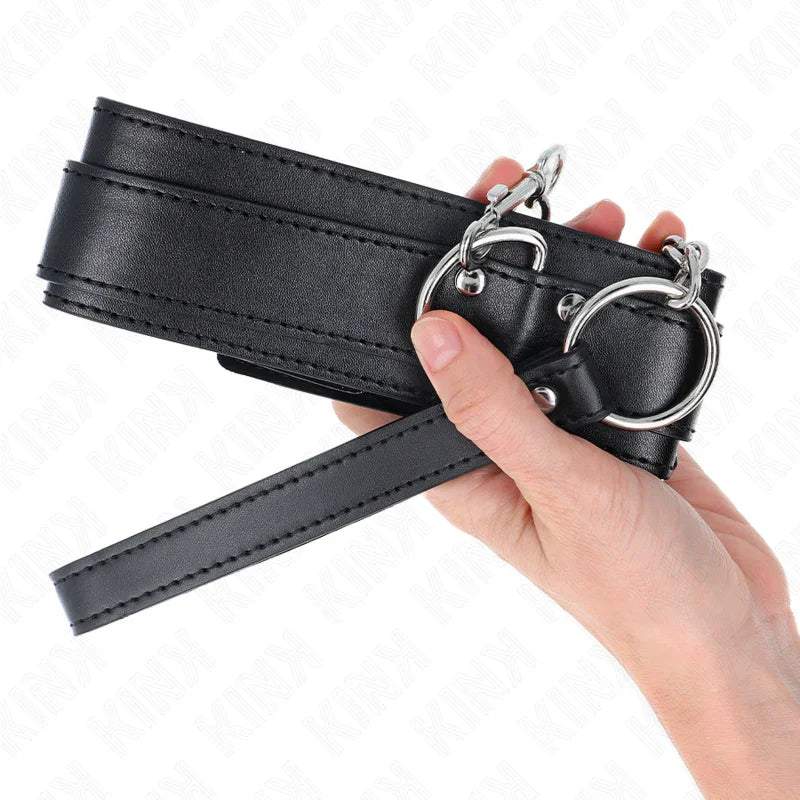 KINK - COLLAR CON CORREA 65 CM HEBILLAS PLATEADAS AJUSTABLE 33-46 CM X 5.5 CM - Nuvica