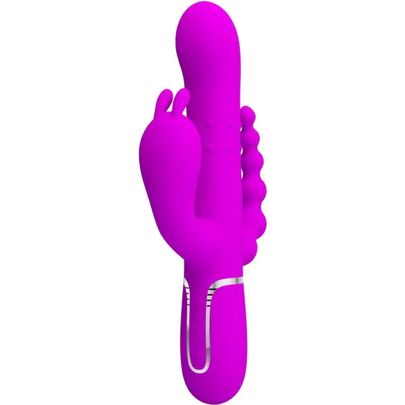 PRETTY LOVE - CAMMY TRIPLE VIBRADOR MULTIFUNCIÓN 4 EN 1 ROSA - Nuvica
