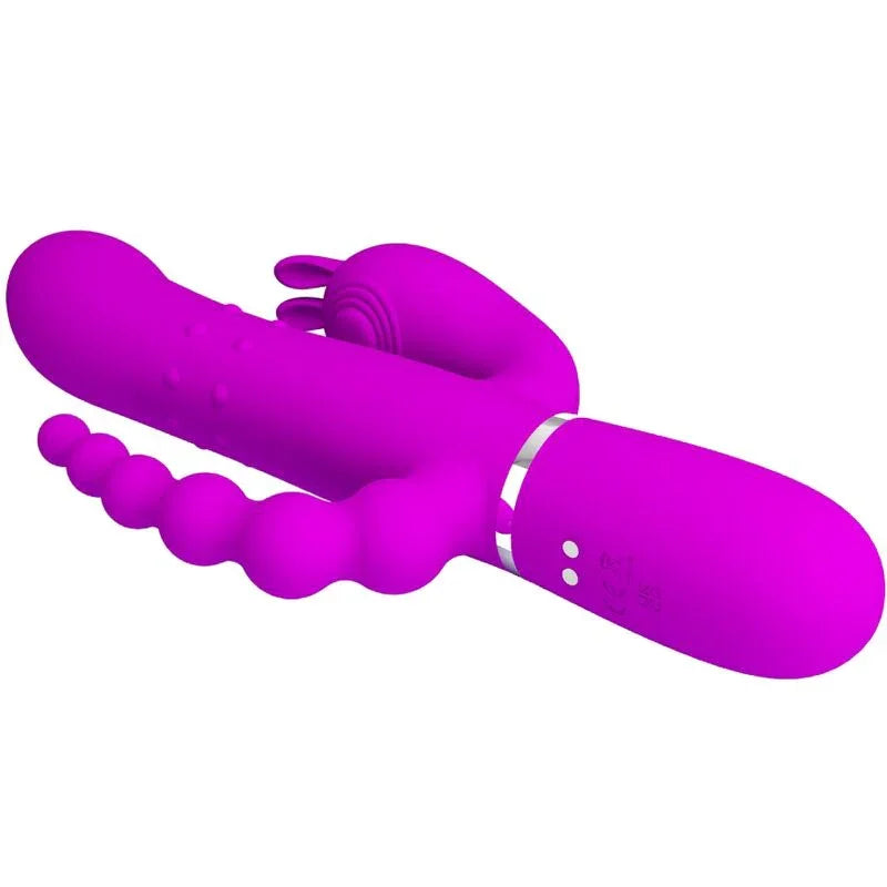 PRETTY LOVE - CAMMY TRIPLE VIBRADOR MULTIFUNCIÓN 4 EN 1 ROSA - Nuvica