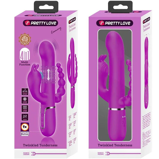 PRETTY LOVE - CAMMY TRIPLE VIBRADOR MULTIFUNCIÓN 4 EN 1 ROSA - Nuvica