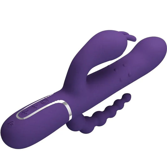 PRETTY LOVE - CAMMY TRIPLE VIBRADOR MULTIFUNCIÓN 4 EN 1 MORADO - Nuvica