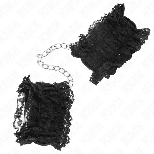 KINK - MUÑEQUERAS ELÁSTICAS DE ENCAJE NEGRO - Nuvica