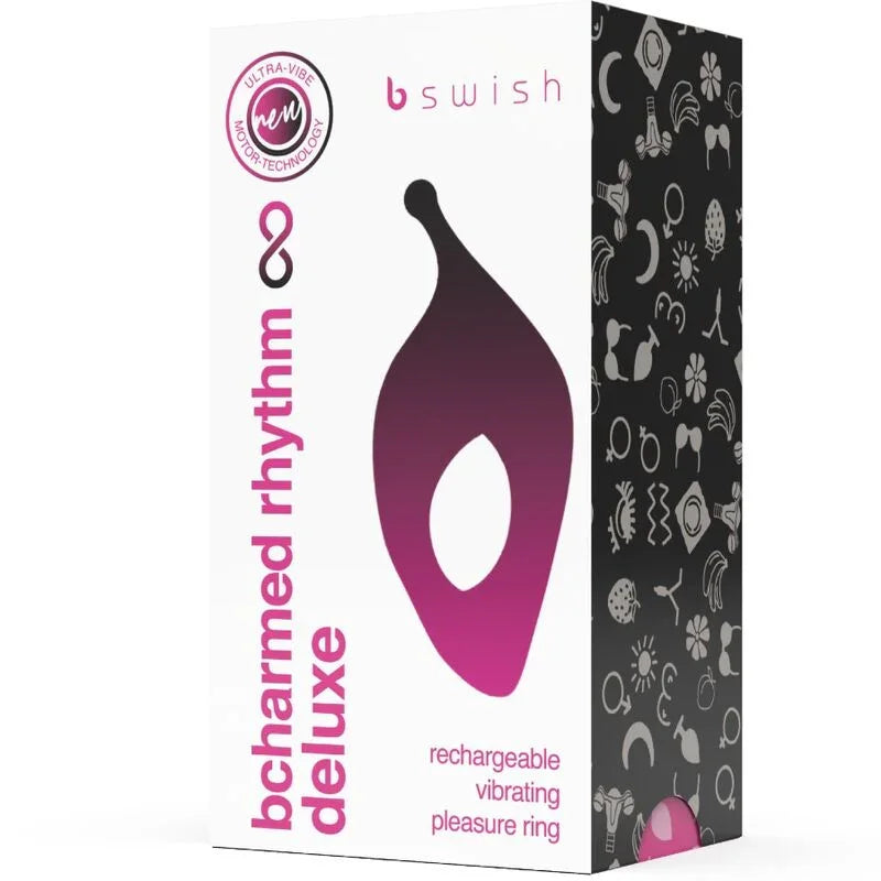 B SWISH - BCHARMED RHYTHM INFINITE DELUXE ANILLO PARA PENE 15 VIBRACIONES NEGRO - Nuvica