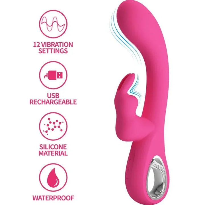 PRETTY LOVE - NOVAK VIBRADOR RABBIT 12 VIBRACIONES ROSA - Nuvica