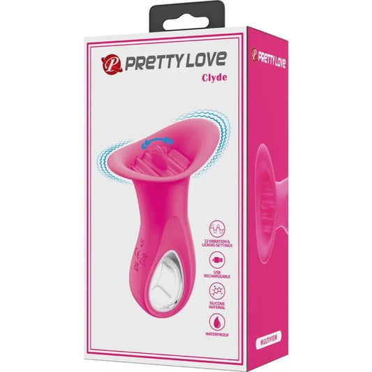 PRETTY LOVE - CLYDE VIBRADOR ORAL LENGUA VIBRADORA 12 VIBRACIONES ROSA - Nuvica