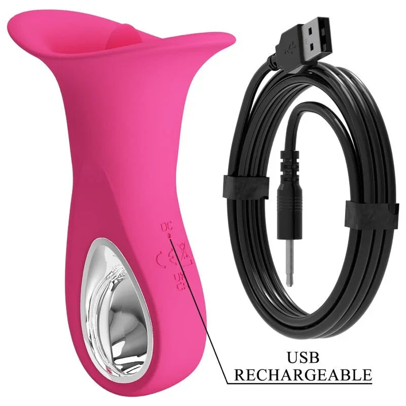 PRETTY LOVE - CLYDE VIBRADOR ORAL LENGUA VIBRADORA 12 VIBRACIONES ROSA - Nuvica