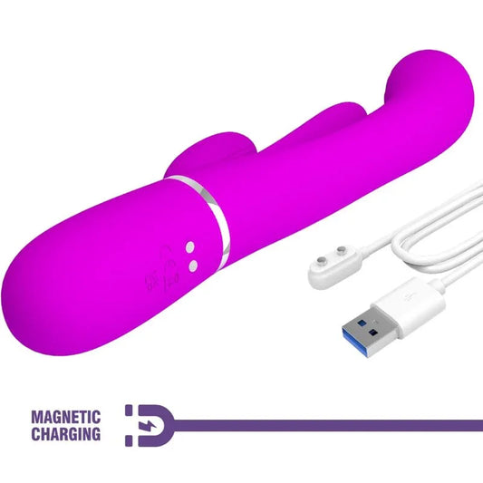 PRETTY LOVE - SHANIA TRIPLE VIBRADOR RABBIT MULTIFUNCIÓN ROSA - Nuvica