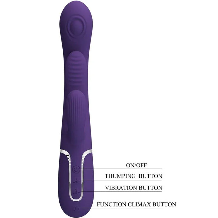 PRETTY LOVE - SHANIA TRIPLE VIBRADOR RABBIT MULTIFUNCIÓN MORADO - Nuvica