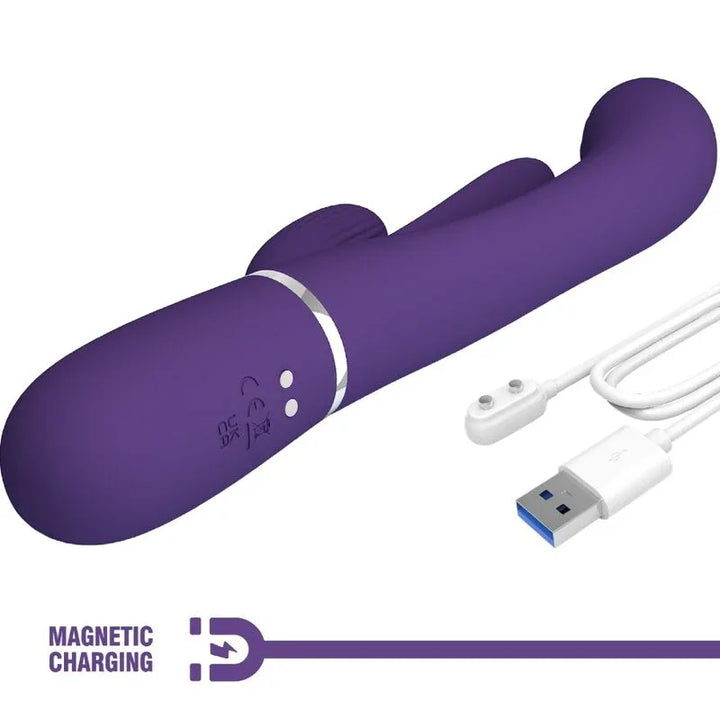 PRETTY LOVE - SHANIA TRIPLE VIBRADOR RABBIT MULTIFUNCIÓN MORADO - Nuvica