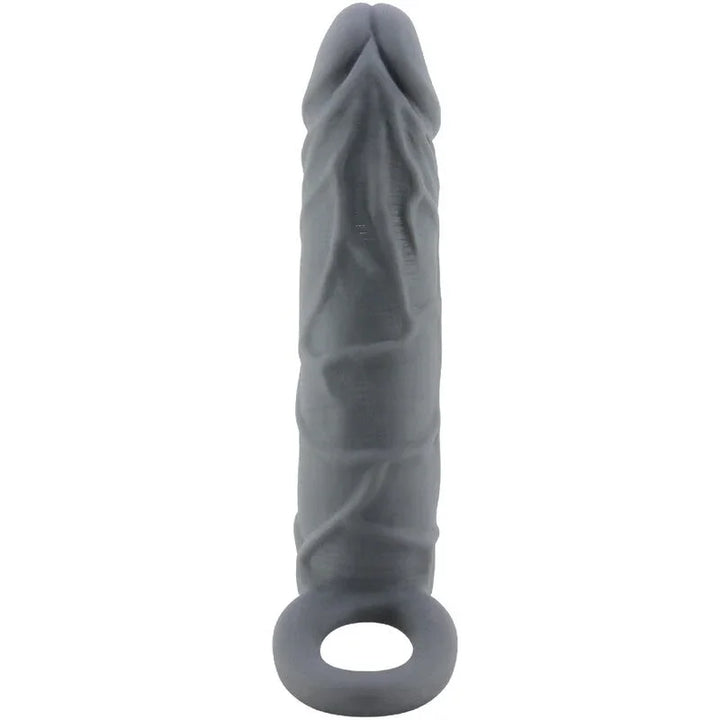 PRETTY LOVE - FUNDA DE PENE DE PIEL REALÍSTICA GRIS OSCURO - Nuvica