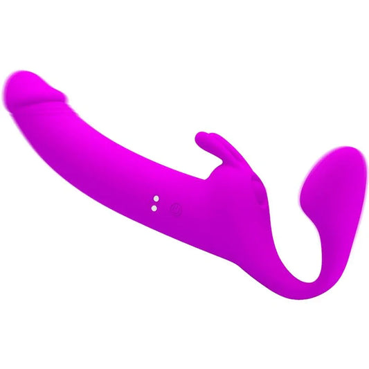 PRETTY LOVE - ZANINI DILDO STRAP-ON SIN ARNÉS 10 VIBRACIONES MORADO - Nuvica