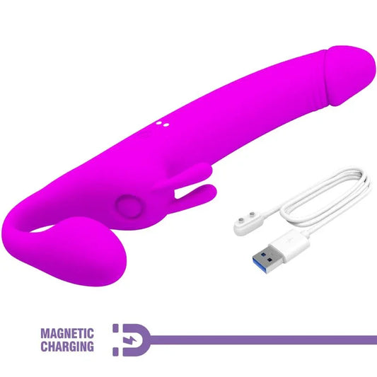 PRETTY LOVE - ZANINI DILDO STRAP-ON SIN ARNÉS 10 VIBRACIONES MORADO - Nuvica