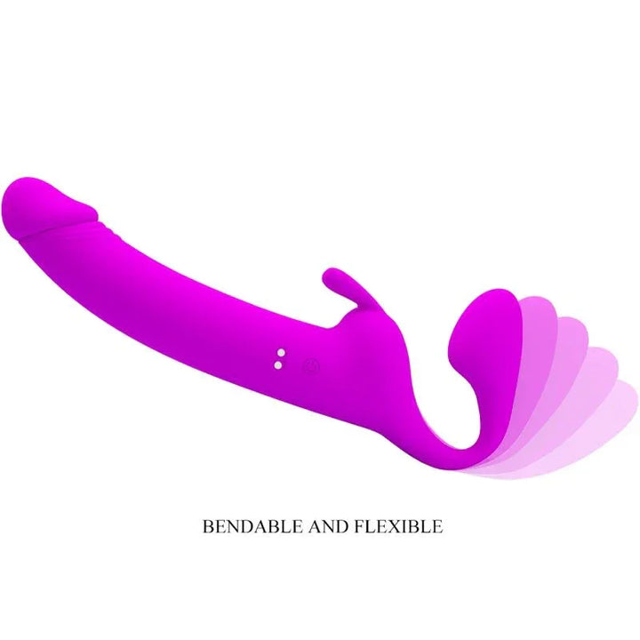 PRETTY LOVE - ZANINI DILDO STRAP-ON SIN ARNÉS 10 VIBRACIONES MORADO - Nuvica