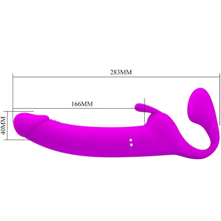 PRETTY LOVE - ZANINI DILDO STRAP-ON SIN ARNÉS 10 VIBRACIONES MORADO - Nuvica