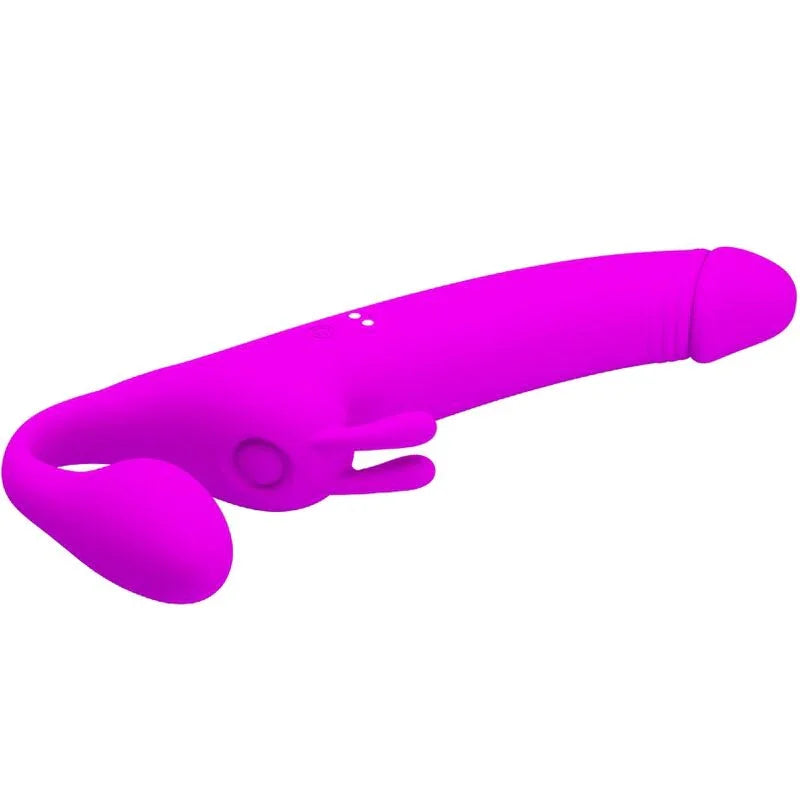 PRETTY LOVE - ZANINI DILDO STRAP-ON SIN ARNÉS 10 VIBRACIONES MORADO - Nuvica